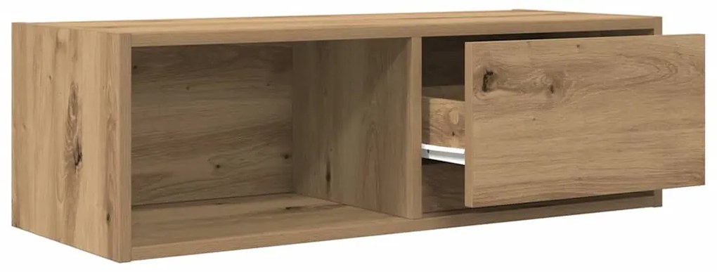 kézműves tölgy színű szerelt fa TV-szekrény 80x31x25,5 cm