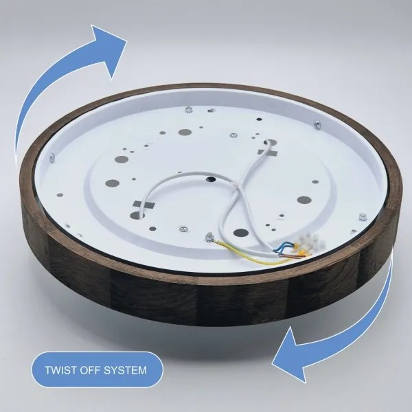 Brilagi - LED mennyezeti lámpa CARVALHO SLIM 2xE27/60W/230V tölgy-dió, Ø37 cm