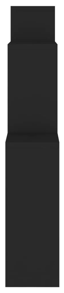 fekete szerelt fa szögletes fali polc 80 x 15 x 78,5 cm