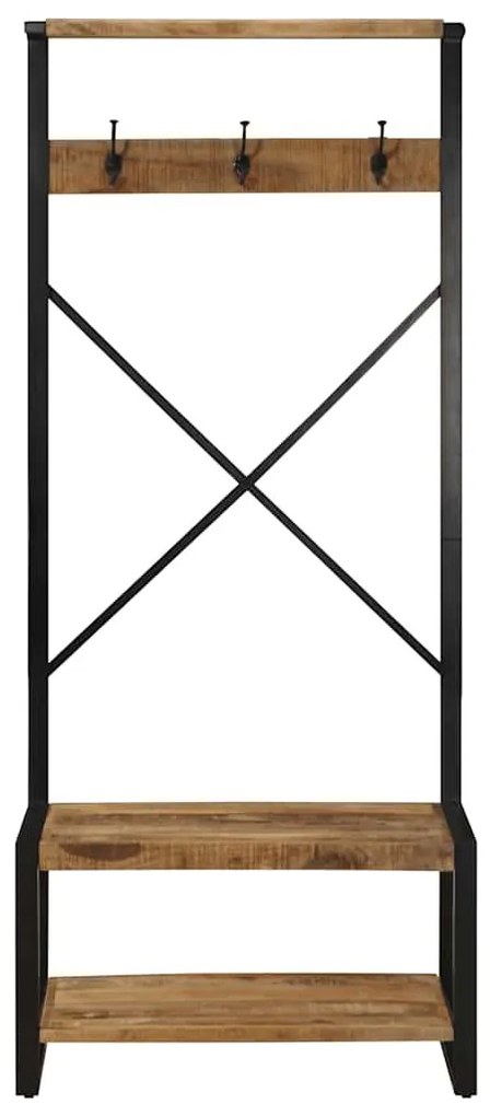tömör nyers mangófa ruhatartó állvány 80x40x190 cm