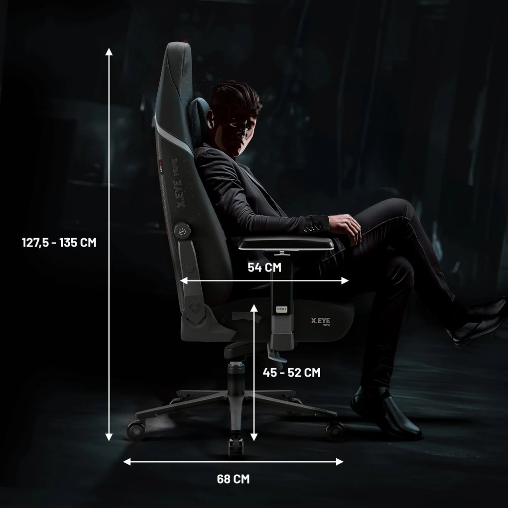 Gamer szék fekete Normal Size: Diablo X-Eye Prime Burned Black