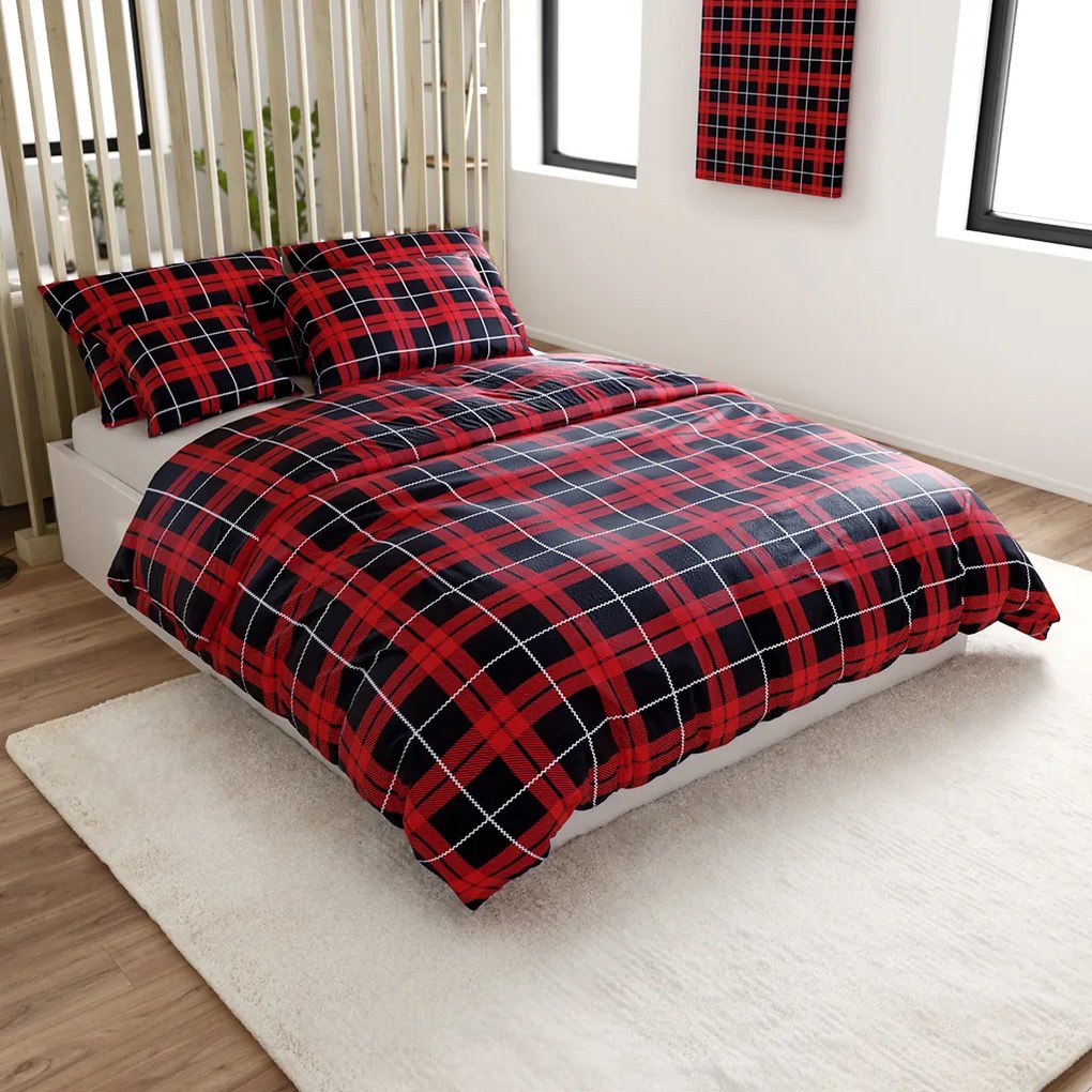 Mikroplüss ágyneműhuzat ALBURY piros Ágyneműhuzat mérete: 70 x 90 cm | 140 x 200 cm