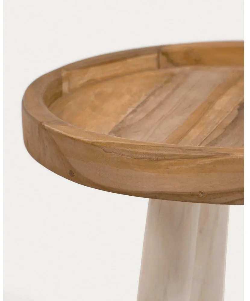 Teakfa kerek tárolóasztal ø 35 cm Glenda – Kave Home