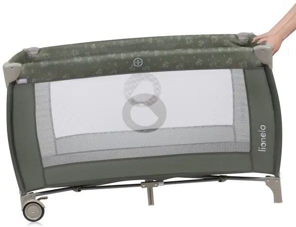 Lionelo - SVEN PLUS utazóágy, bézs/olíva
