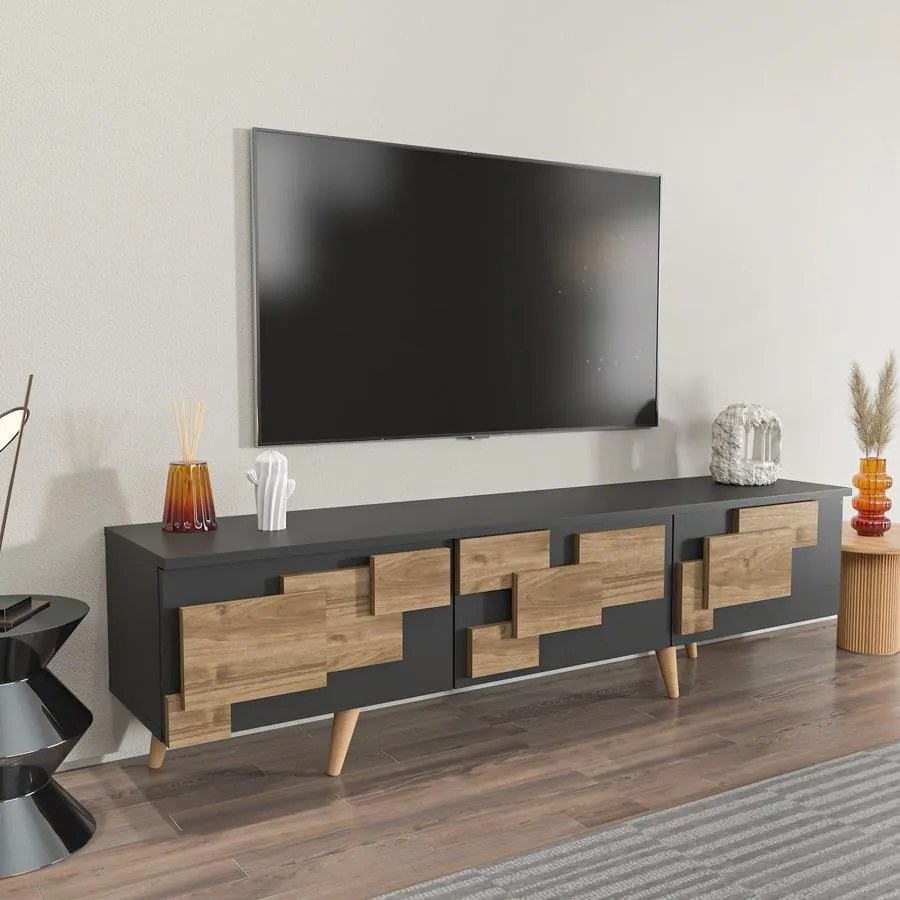 TV szekrény 3 D - Anthracite, Walnut
