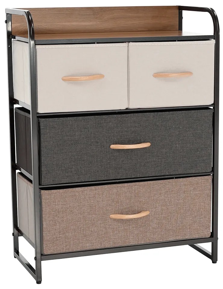 HAZEL TYP 2 szekrény szövet fiókokkal, barna, M