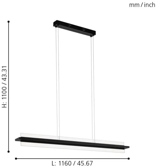 Eglo 98495 - LED Dimmelhető csillár zsinóron SPADAFORA LED/15W/230V