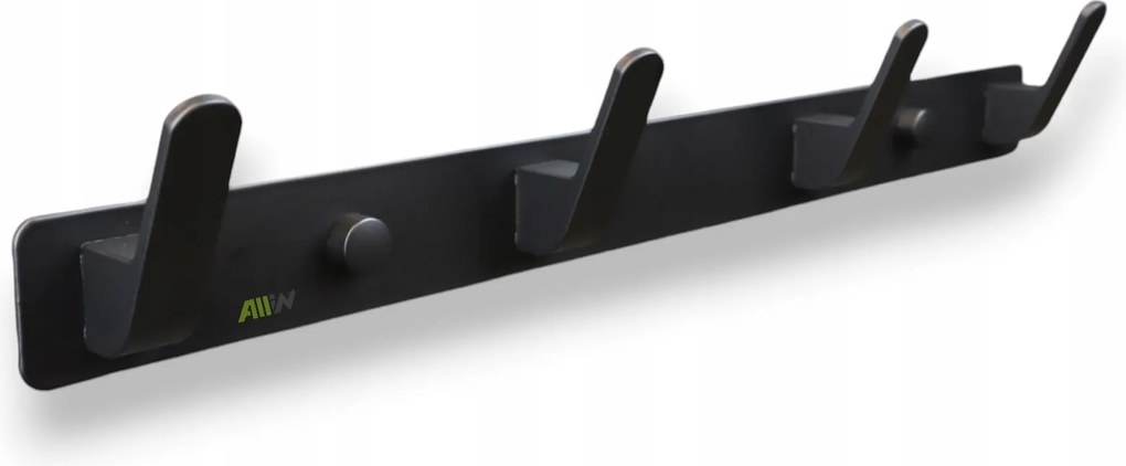 Előszobai ruhafogas, alumínium, 4 akasztóval, Loft, fekete.