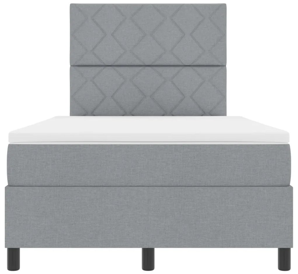 Box Spring Ágy matresszel Világosszürke Kis Dupla Szövet