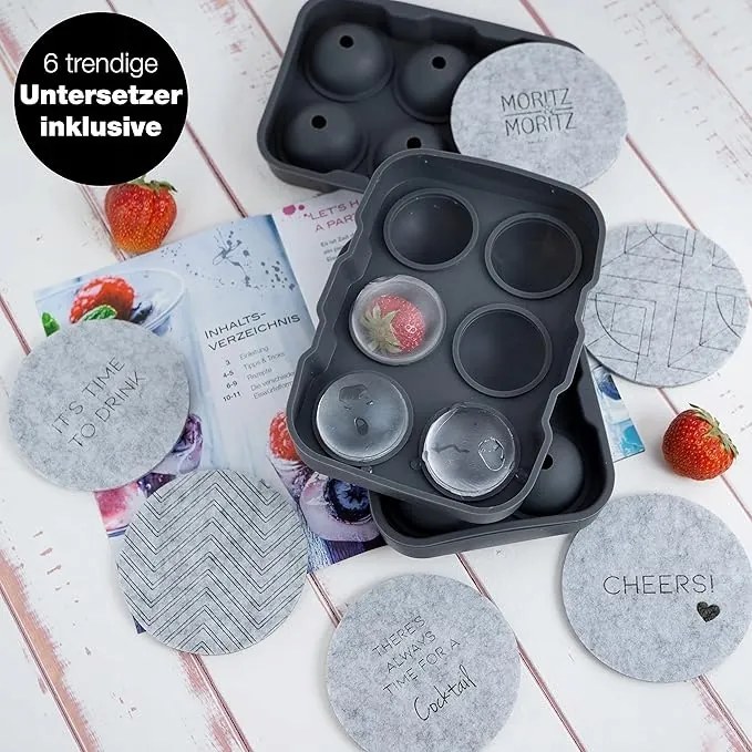 Szilikon jégformák – 2 db-os gömb alakú jégformázó szett