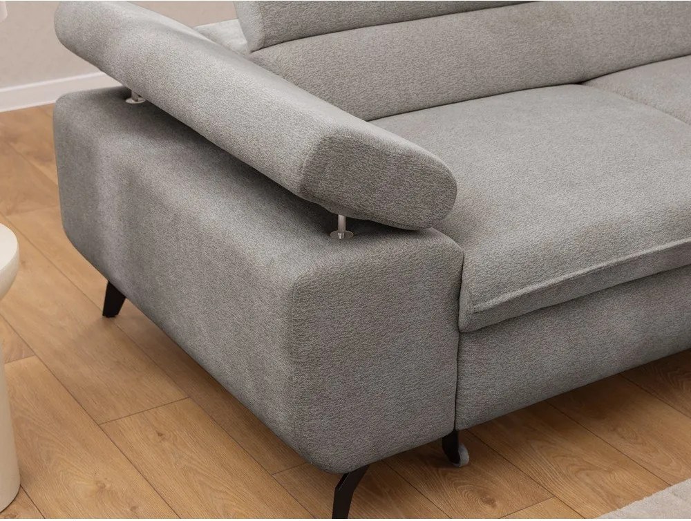 Világosszürke zsenília sarokkanapé (jobb oldali-L alakú) Marbeya – Ropez