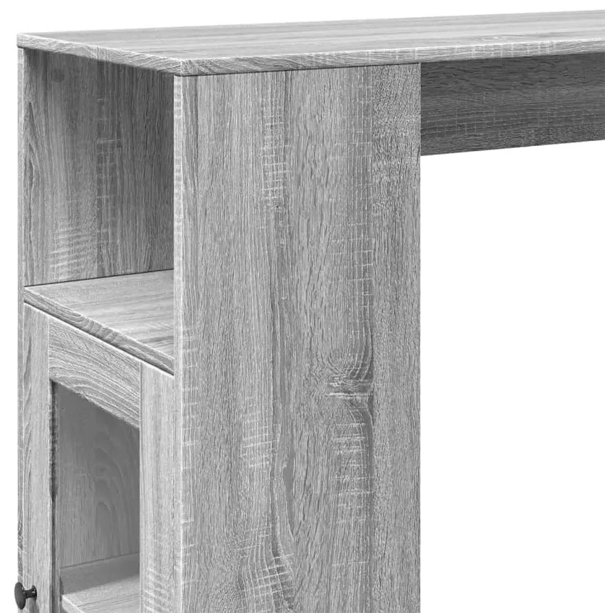 szürke sonoma szerelt fa bárasztal tárolókkal 101x40x103,5 cm