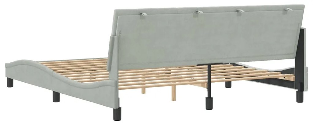 világosszürke bársony ágykeret matrac nélkül Hanko 180 x 200 cm