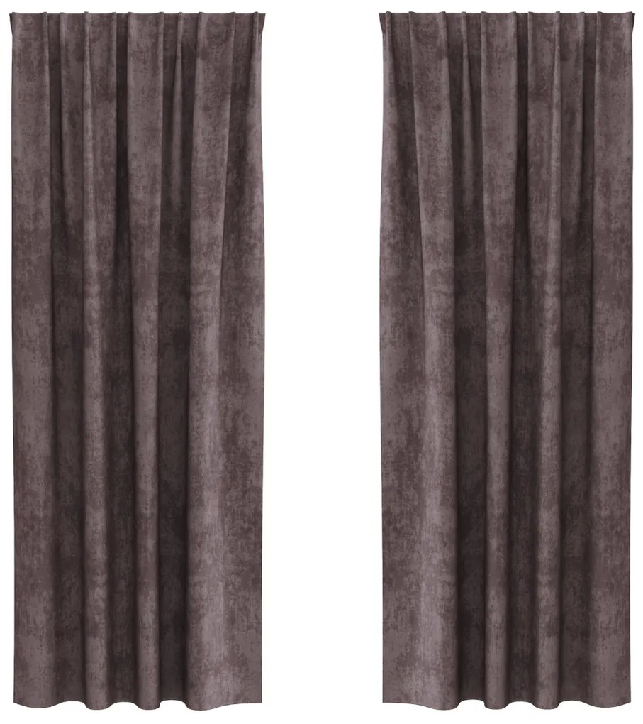 Bársonyos Függönyök 2 db Fülekkel Barna 260x140 cm