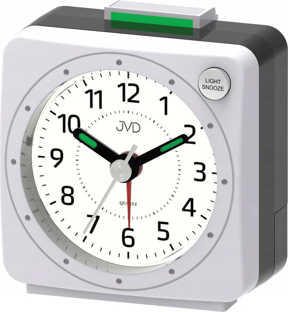 Világosszürke Kicsi 5,6 cm Négyzet Alakú Ébresztőóra Jvd SR220.15 Szundi Háttérvilágítás