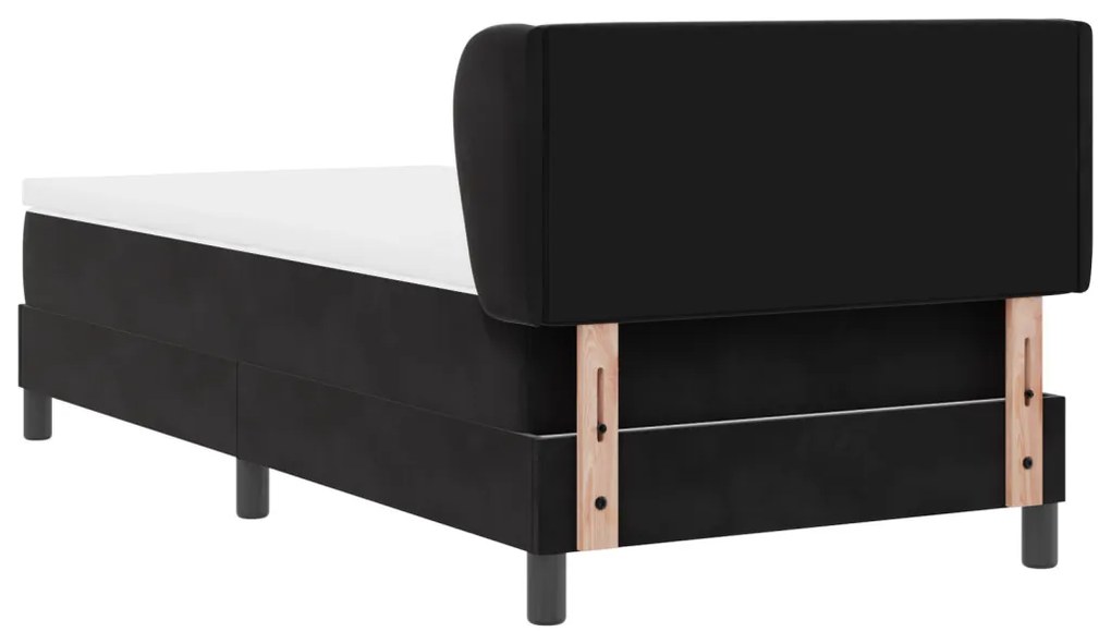 Boxspring Ágy Matracokkal Fekete 90x200 cm Bársony