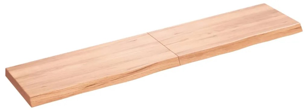 világosbarna kezelt tömör tölgyfa fali polc 180 x 40 x (2-6) cm