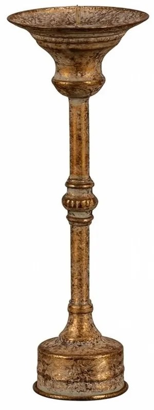 Fém gyertyatartó talapzaton Nox 27 cm, arany, 27 cm