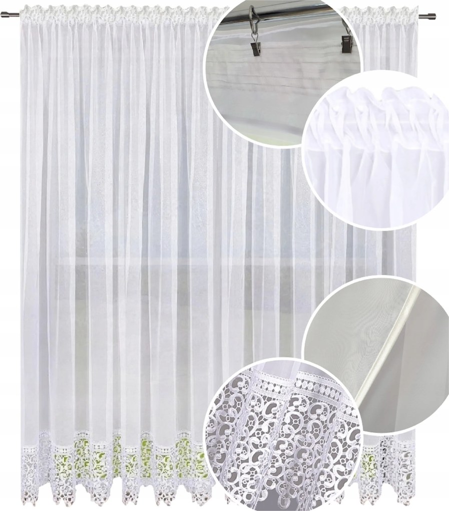 Kész függöny gipiurával 300x240 hosszú sima függöny az erkélyre csipkével