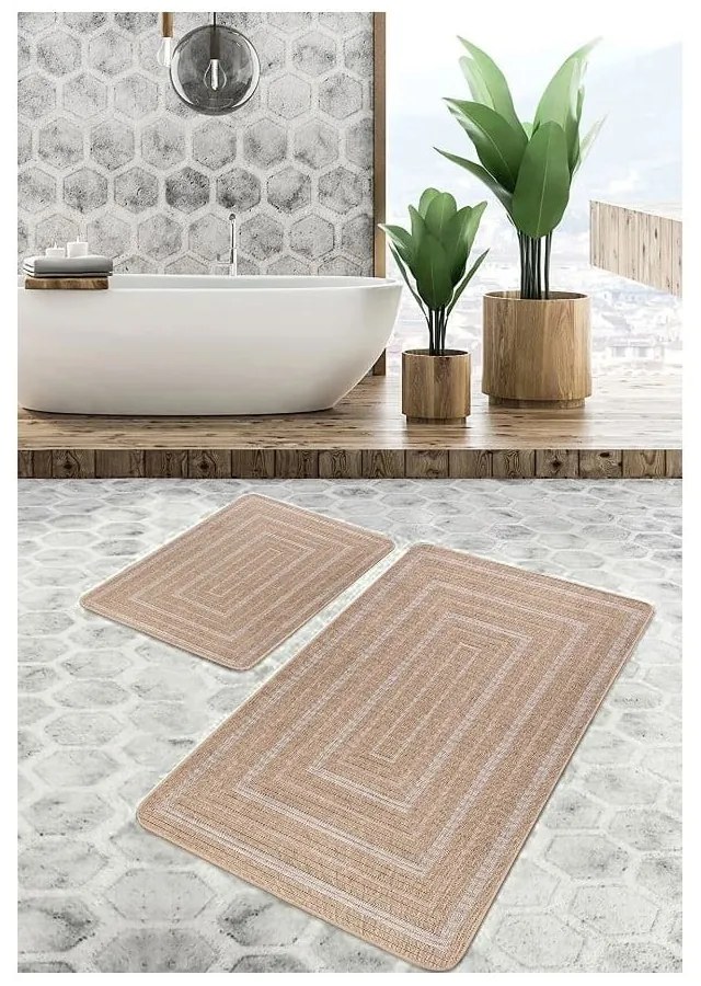 Barna fürdőszobai kilépő szett 2 db-os 60x100 cm – Mila Home