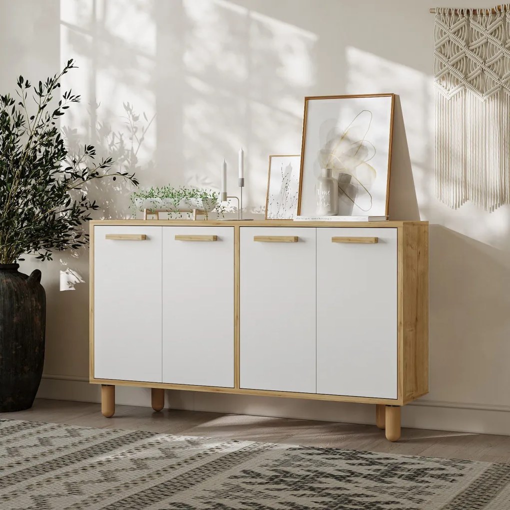Venedik komód, zafír tölgy-fehér, 120 cm