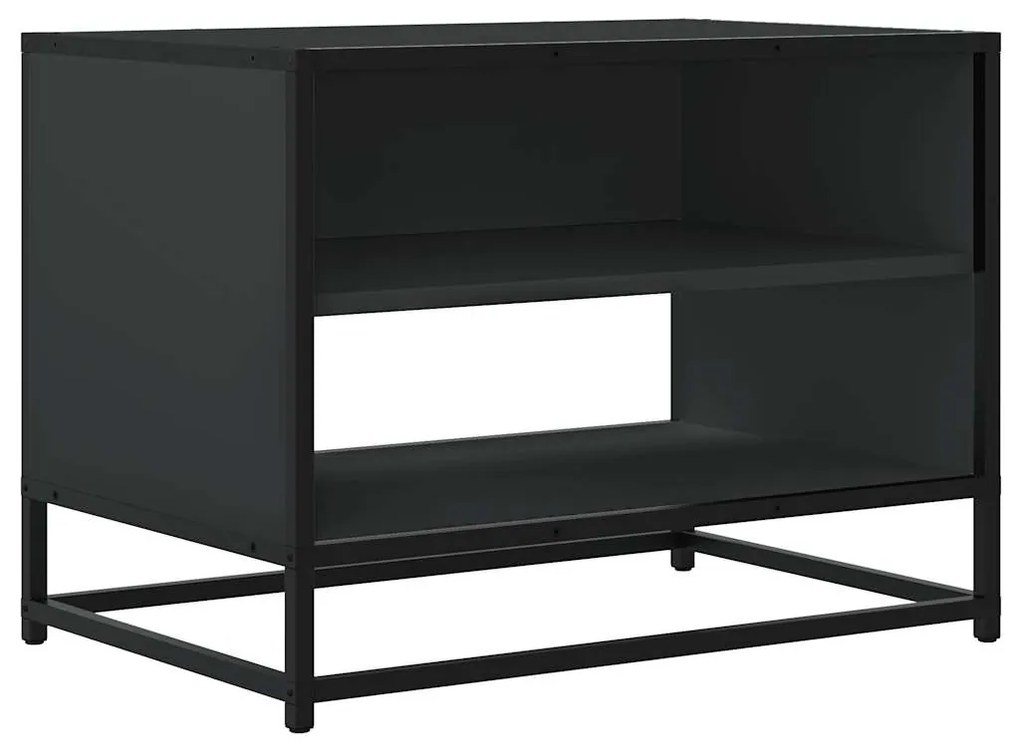 fekete szerelt fa és fém TV-szekrény 61x40x46 cm