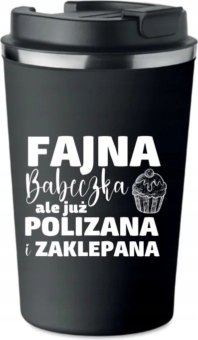 Prémium Termo Bögre fekete Valentin Napi Muffin Nőnap KT_330