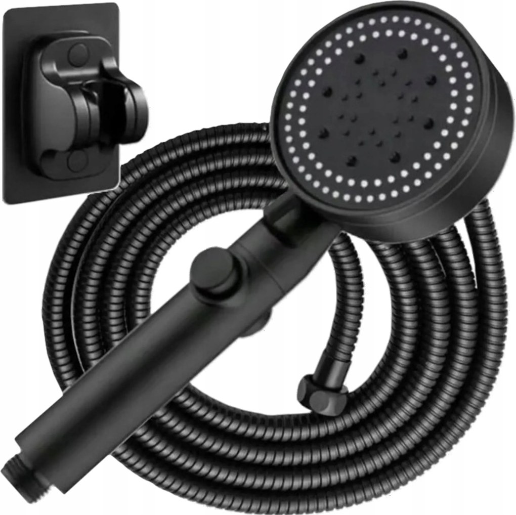 Fekete Zuhany Szett Zuhanyfej, Tartó, Tömlő 150CM