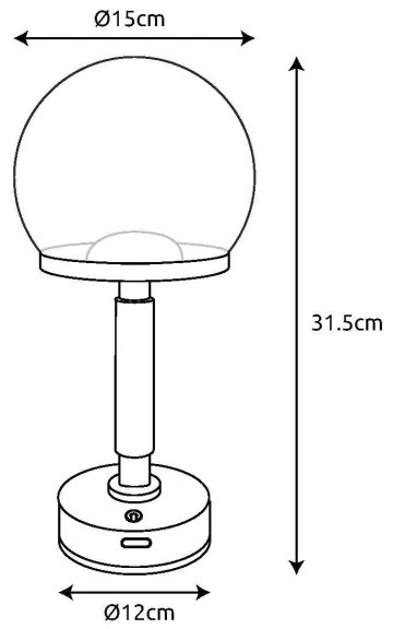 Globo 21034CH - LED Újratölthető érintős asztali lámpa HAKU LED/2,5W/5V 2700/4000/6500K rózsa