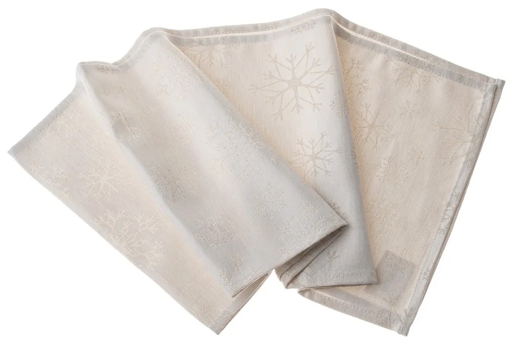 Hópelyhek vízálló karácsonyi asztali futó arany, 33 x 140 cm