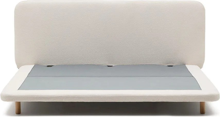 Bézs kárpitozott franciaágy 180x200 cm Odum – Kave Home