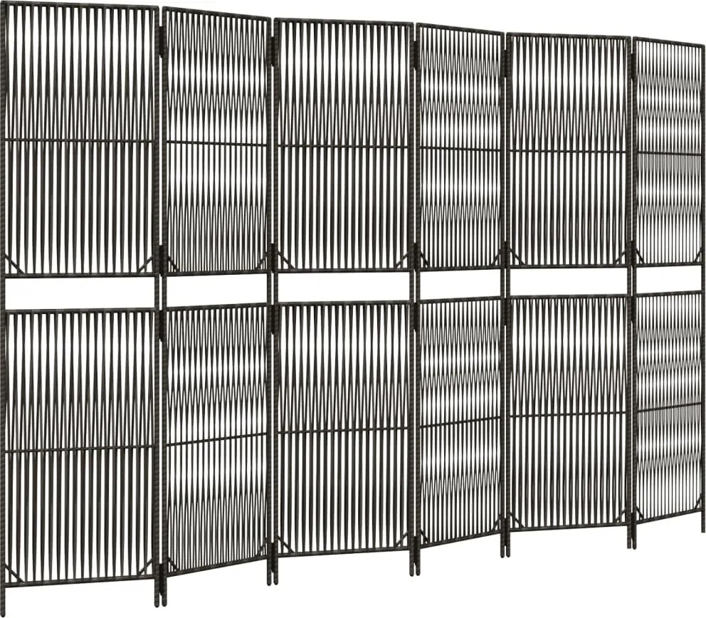 vidaXL szürke 6-paneles polyrattan térelválasztó