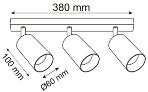 Zuma Line 2211BD-3-BK - Spotlámpa REN 3xGU10/50W/230V fekete/szürke