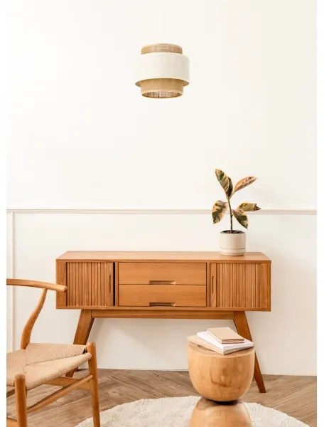 BOHO zsinóros függeszték 1xE27/60W/230V átm. 20 cm krémszínű/juta