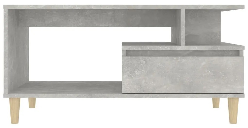 Betonszürke szerelt fa dohányzóasztal 90x49x45 cm