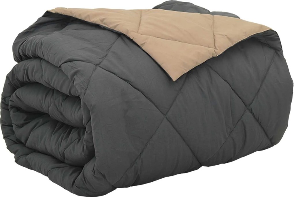vidaXL Teljes éves takaró Antracit és Taupe 240 x 200 cm Mikroszál