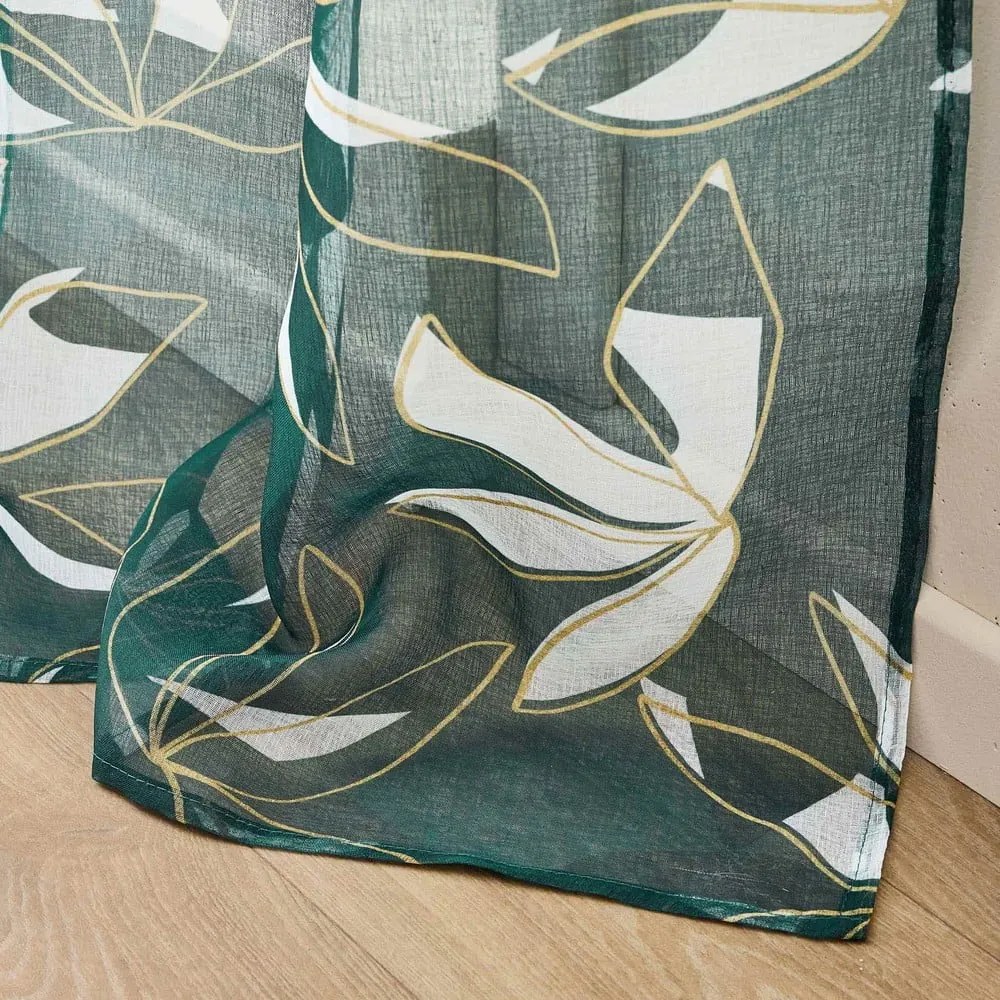 Zöld voile fényáteresztő függöny 140x280 cm Elsa – douceur d'intérieur