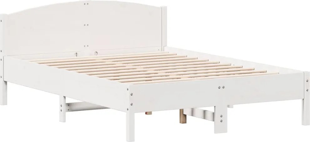 vidaXL fehér tömör fenyőfa ágy matrac nélkül 135 x 190 cm