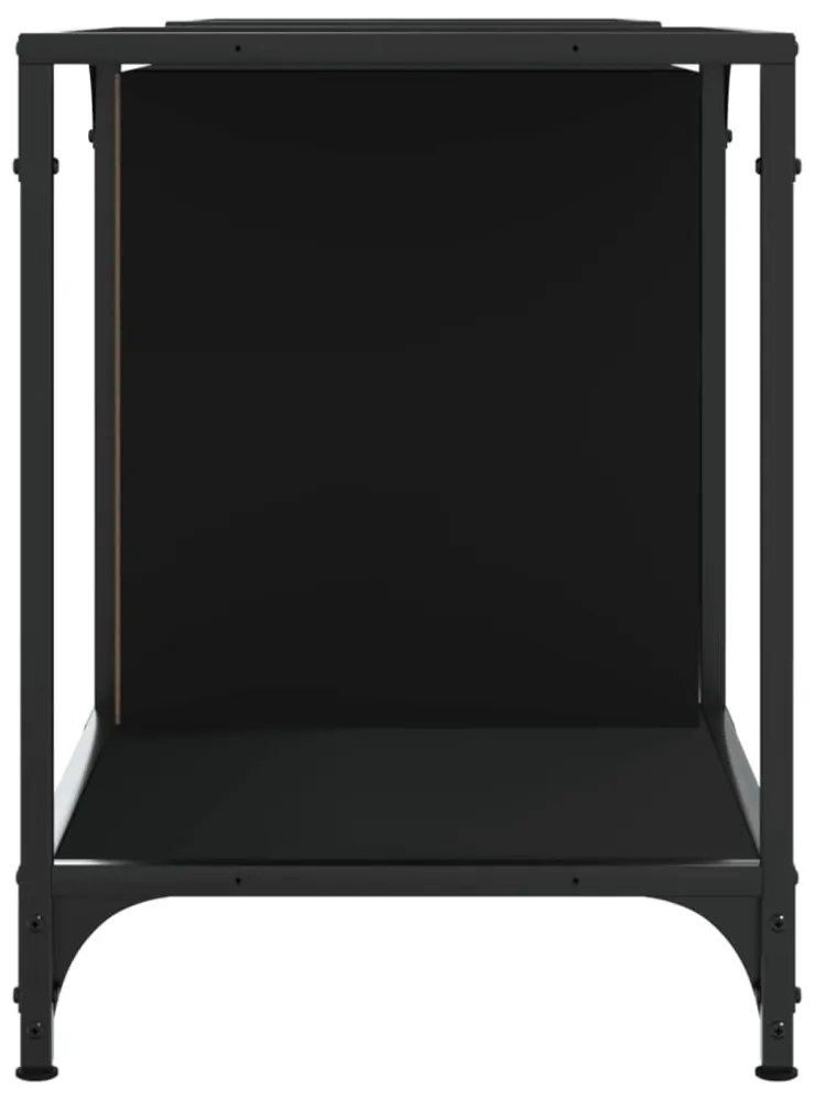 fekete szerelt fa TV-szekrény 153 x 37 x 50 cm