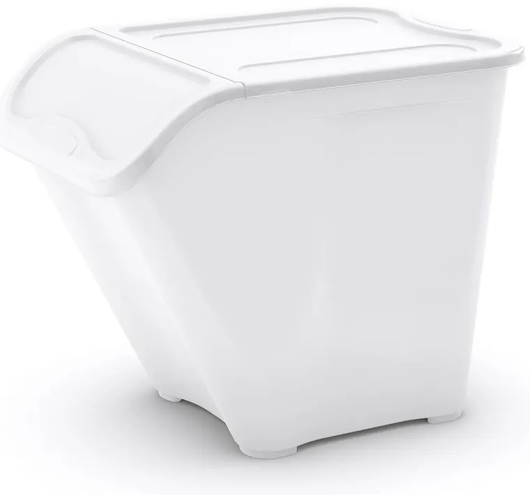 Fehér fedeles műanyag tárolódoboz 55x39x46 cm All In Box – KIS