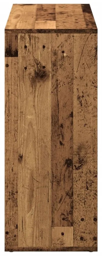 antik fa színű fa térelválasztó könyvespolc 69,5x29x69,5 cm