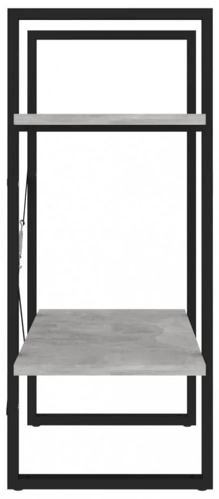 kétszintes betonszürke szerelt fa könyvszekrény 60 x 30 x 70 cm