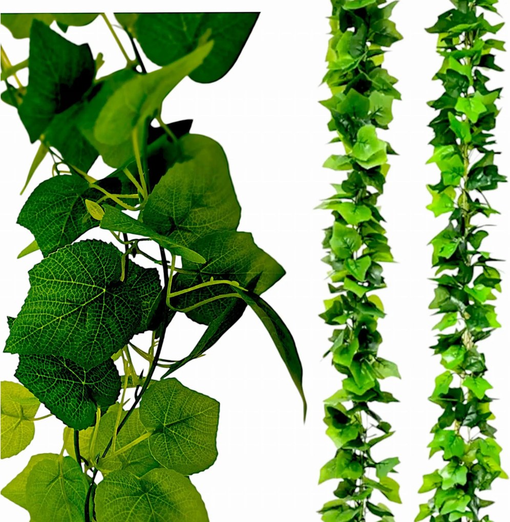 Girlanda Mesterséges Kúszónövény Borostyán Hedera Vad Szőlő 2db x 250 cm