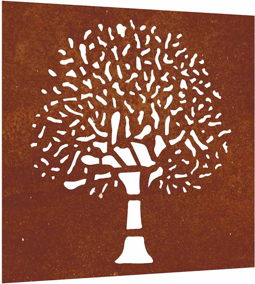 vidaXL famintás corten acél kerti faldísz 105 x 55 cm