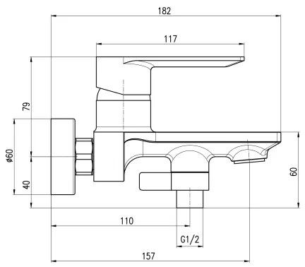 RAV Slezák NL154.5MGL - NIL kádcsaptelep, fényes szürke