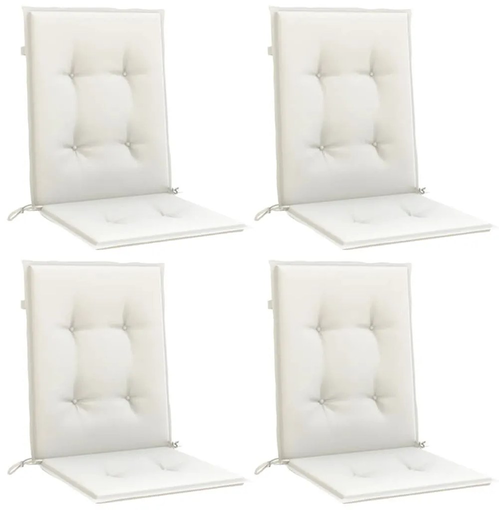 4 db melange krémszínű szövet háttámlás székpárna 100x50x4 cm