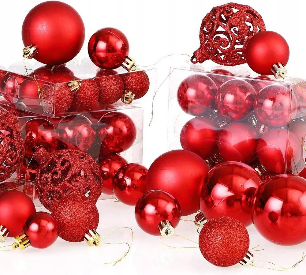 Regalo Karácsonyfadísz szett Piros 100 db-os