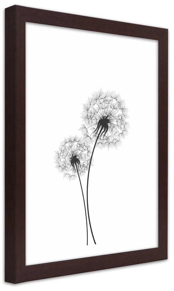 Gario Poszter Rajzolt két pitypang A keret színe: Természetes, Méret: 40 x 60 cm