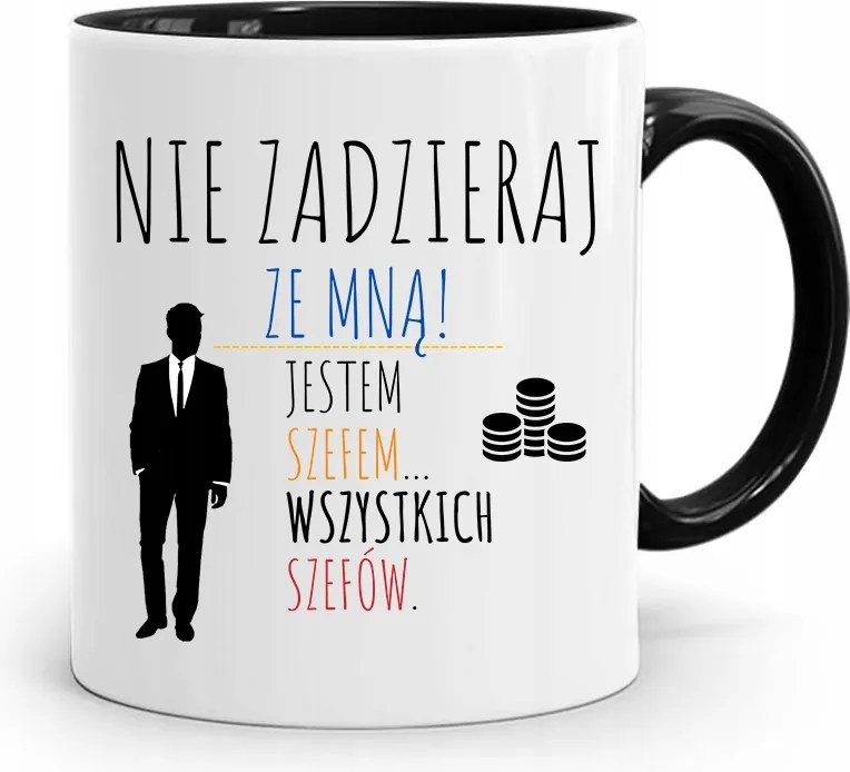 Fekete Bögre A Főnöknek Minden Főnöknek, fényképes nyomattal