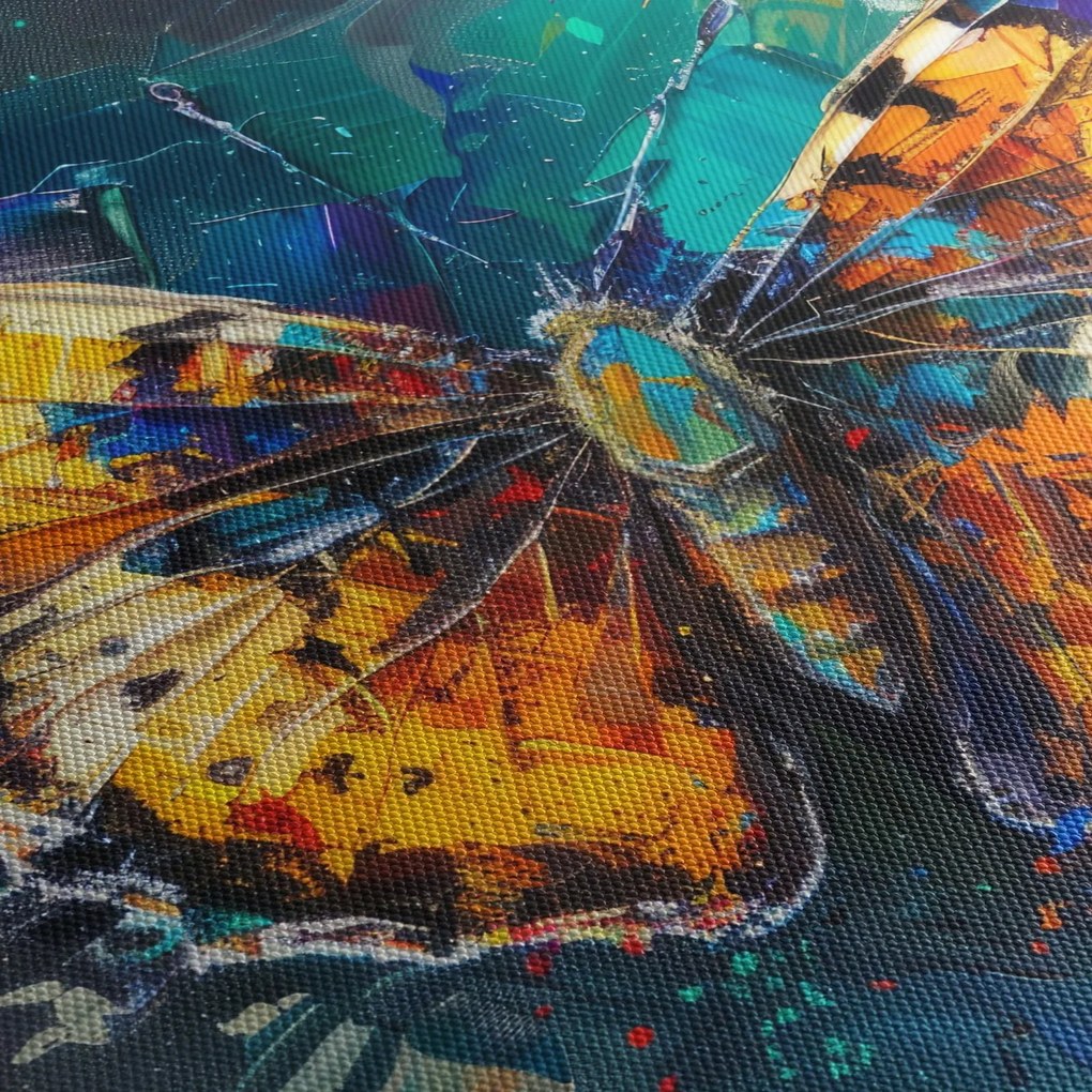 Kép - Pillangó, olajfestmény (órával) (90x30 cm)